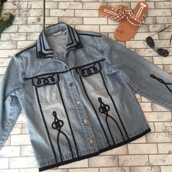 chicos black denim jacket
